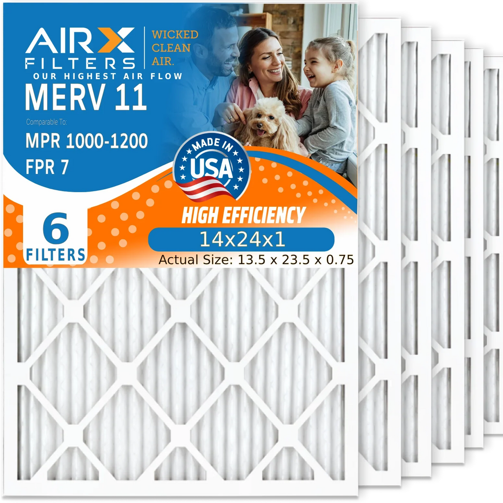 Made MERV Electrostatic Air Comparable 7 1000, to USA Conditioner Filters AIR. 6 Furnace Pack WICKED Filter Premium Air Filter HVAC FILTERS MPR MPR & FPR 1200 CLEAN AIRX 14x24x1 Pleated 14x24x1 11 by