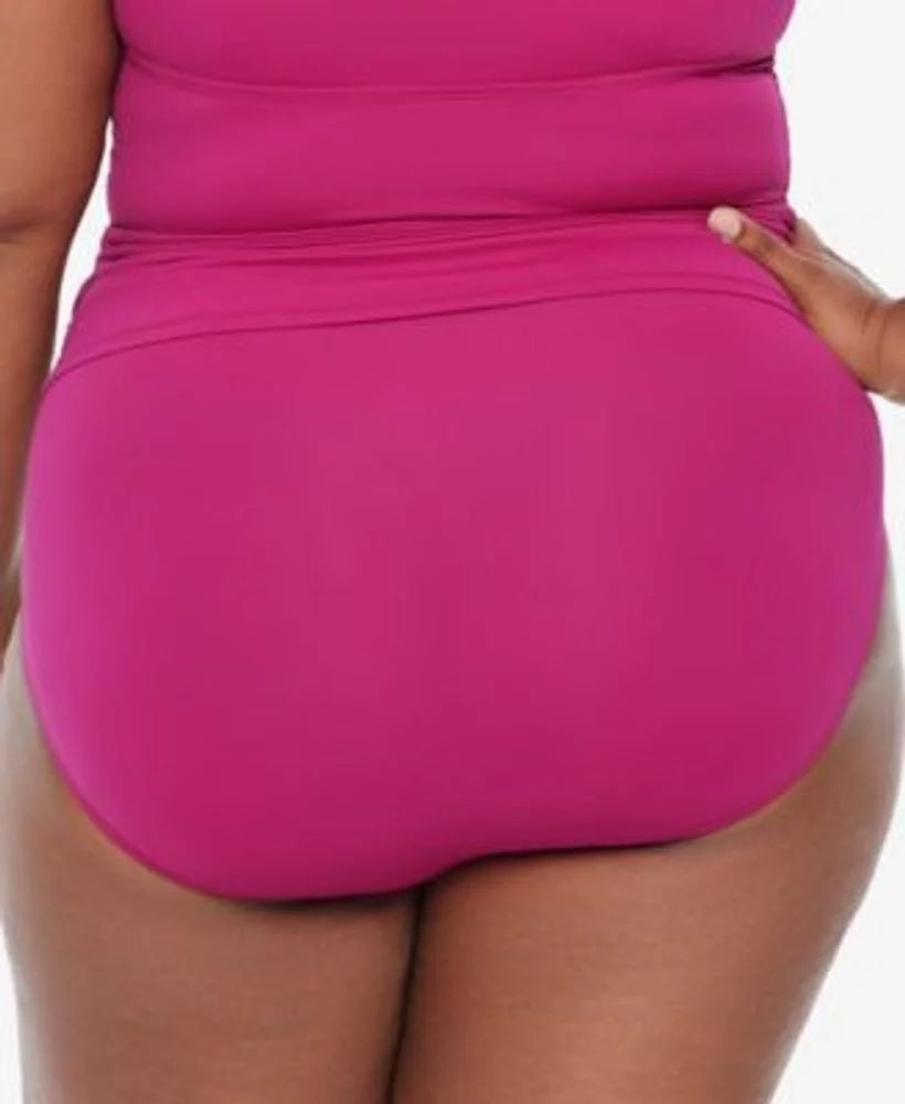 PLUMERIA Shirred Bottom, US Plus Lauren 20W Swim Ralph High-Waist dimension