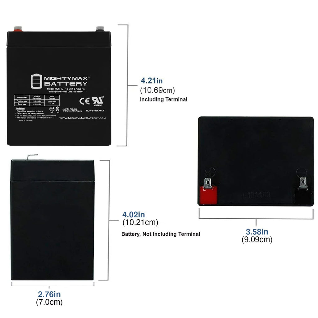 5AH ZS19 12V Sea-Doo Battery for Replacement - Model Aquanaut 3 Pack