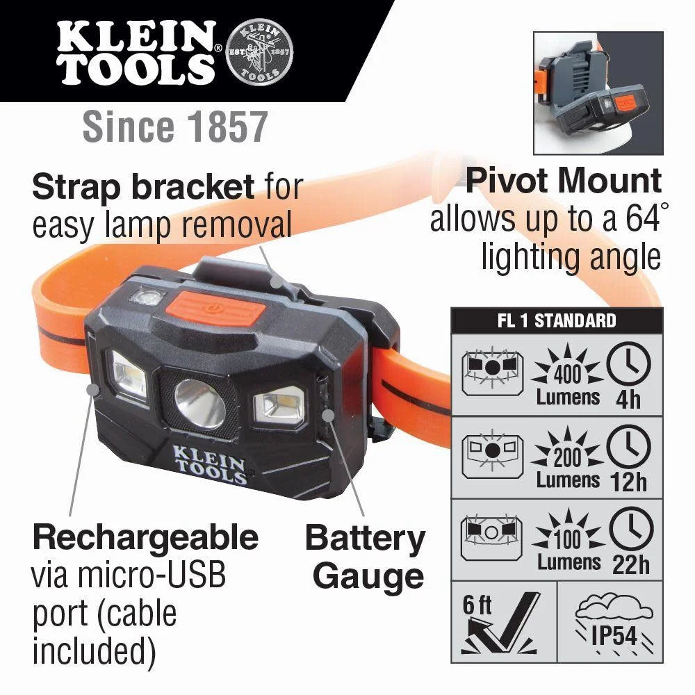 Klein Auto-Off Tools Headlamp Rechargeable
