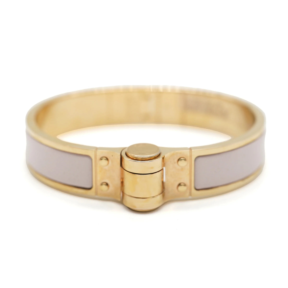Uni Hinged Charniere Rose Bracelet In Narrow Hermes Pre-Owned Candeur