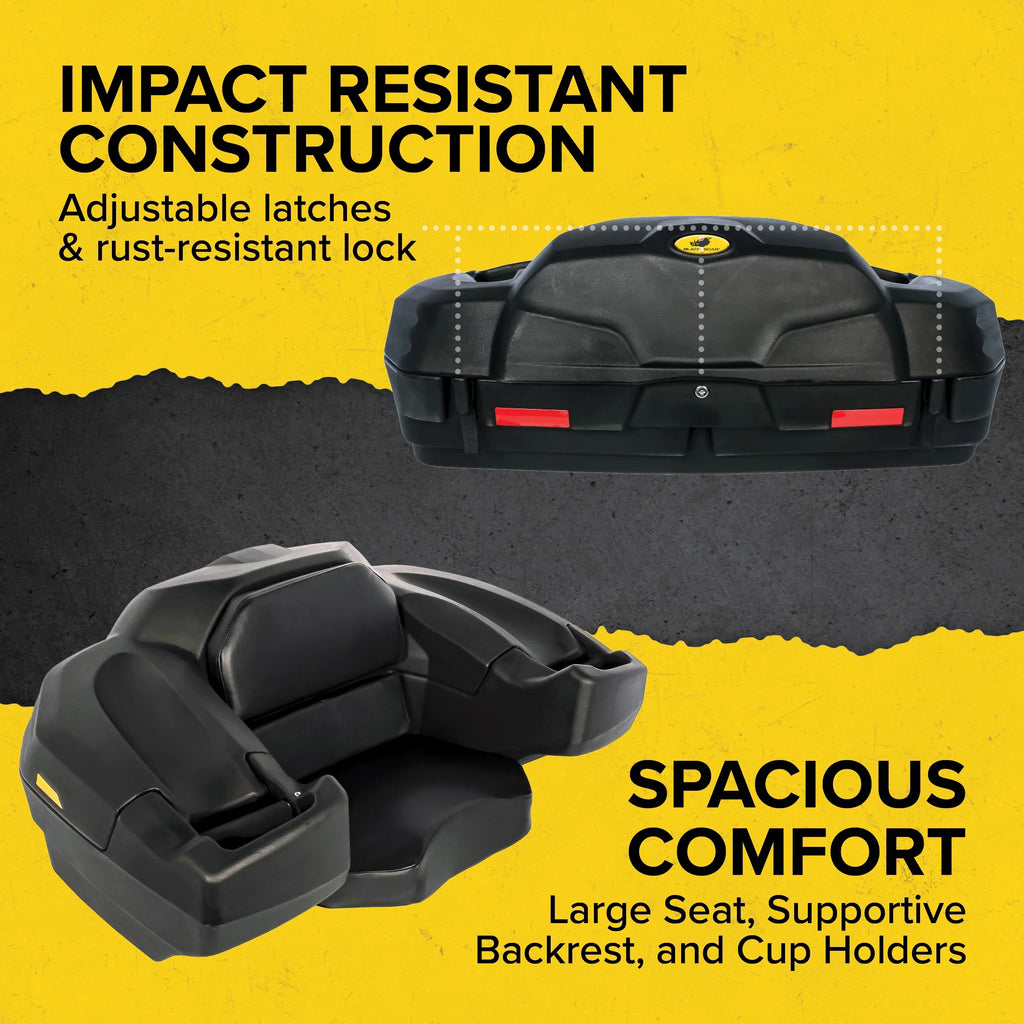 Storage an Cushion Box and Impact-Resistant and Black Rear Boar Design, Lockable Storage Camco Seat (66010) Box, liquid-Resistant Soft Comfortable a a | ATV/UTV Lounger Features