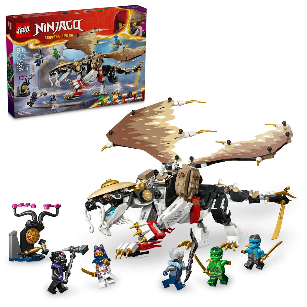 Play, Ninja NINJAGO Boys Toy and Egalt with Dragon and Master 71809 Girls Group Toy for Hero Figure, Ages Independent Action or Up, LEGO Idea for Gift the Set Minifigures 5 Battle 8 Dragon