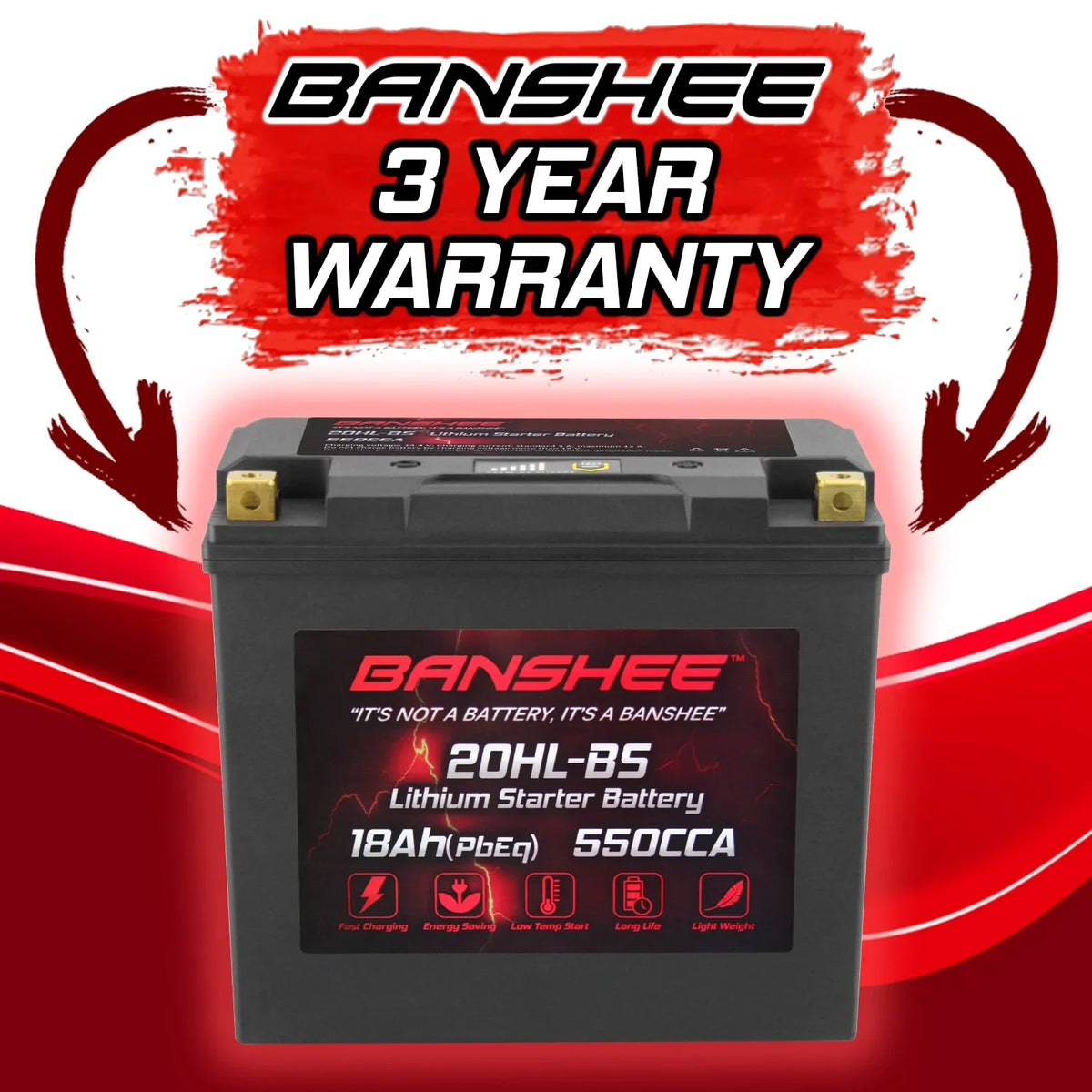 Battery YTX20L-BS with Banshee Sea-Doo 2016 Motorsports to LiFePO4 Compatible 2016 Pro Wake 215