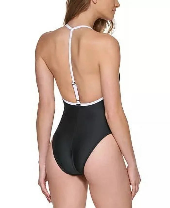 US BLACK DKNY One-Piece X-Large T-Back Swimsuit,