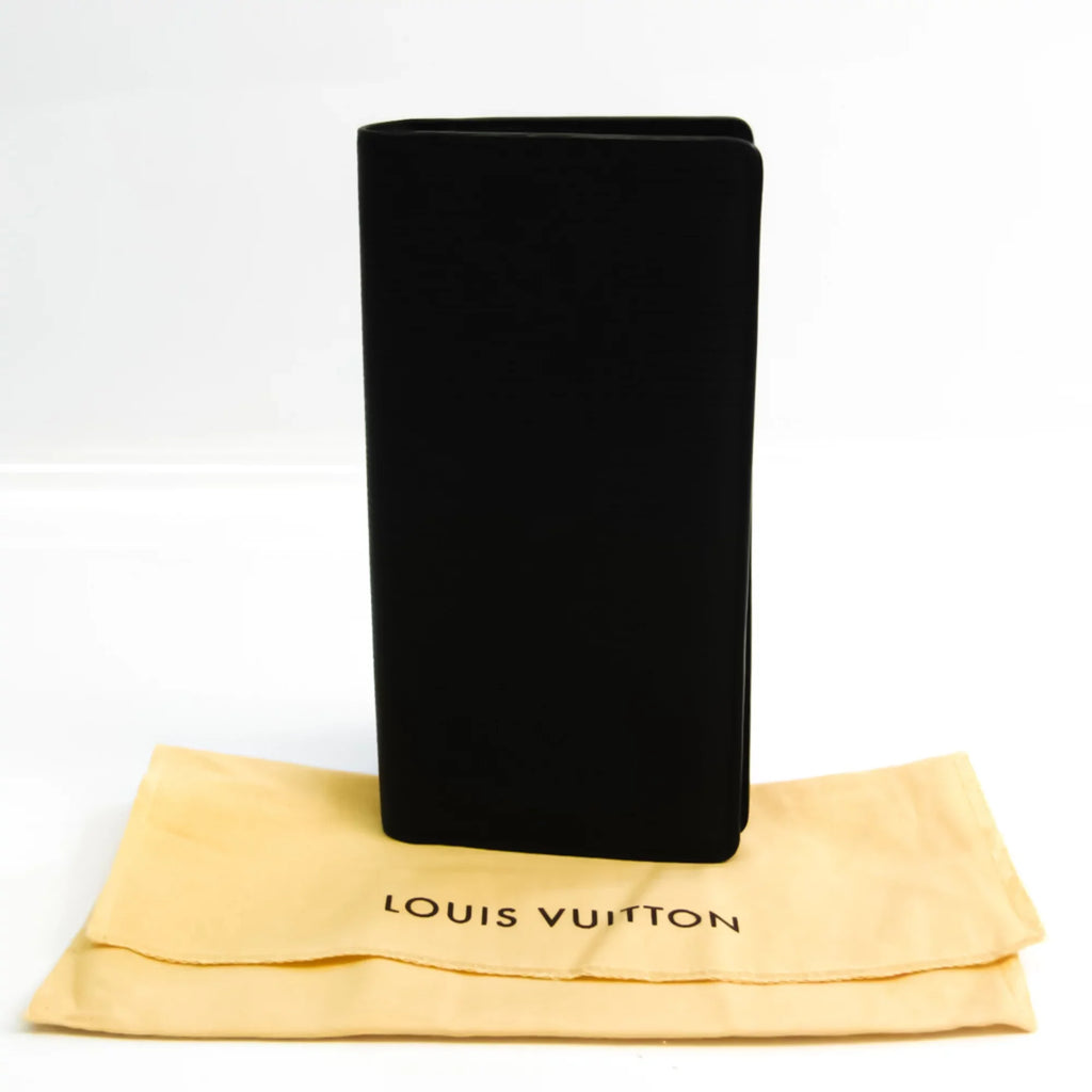 Men's (bi-fold) Wallet Epi Portefeuille Long Brazza Leather Noir M60622 (Good) Epi Pre-Owned