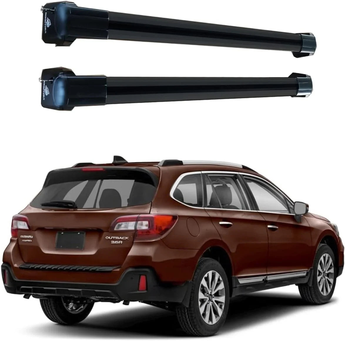 Crossbars Side Rails, Outback Lush Fit Carrier Cross Black Box Rack Board, Cargo Bars – Rooftop Premier Roof Luggage, Ski SO14T ROKIOTOEX for Touring 2015-2019 Subar-u for Bike Chrome