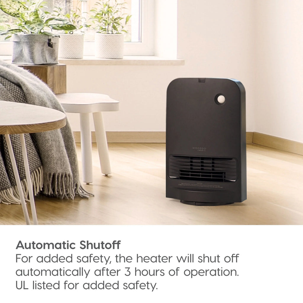 Motion 1500-Watt with Black Sensor, Built-in WOOZOO Heater Oscillating Portable Thermometer, USA IRIS