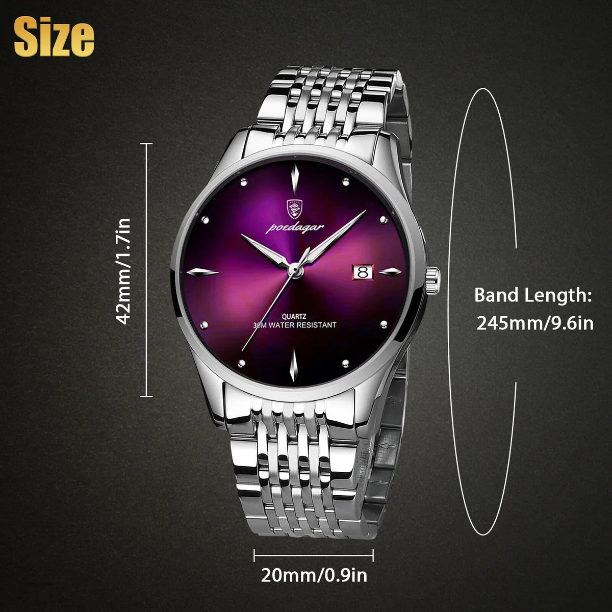 Luxury Luminous Steel Watch Waterproof Men's Classic Stainless Wristwatch Quartz