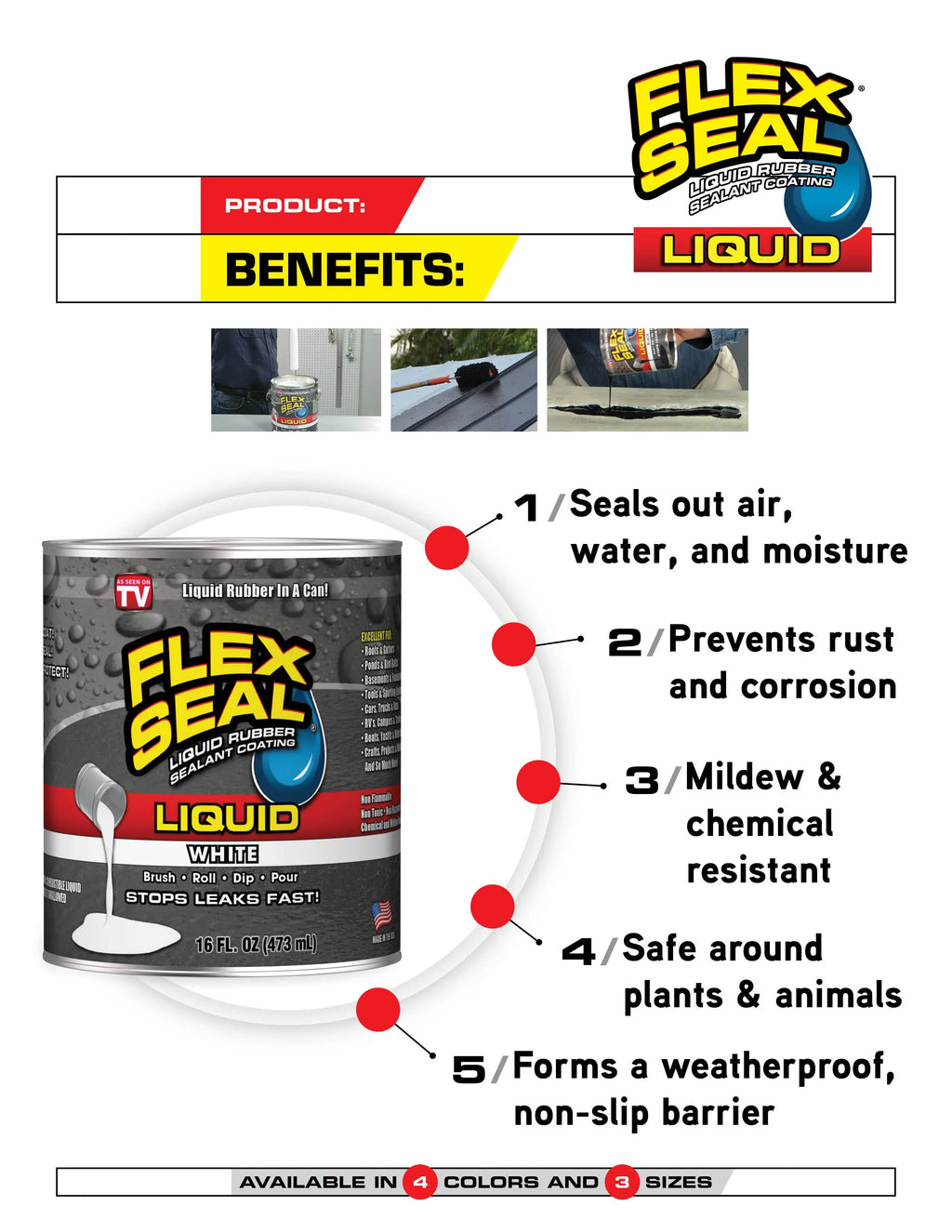 Seal Coating, Gallon, Clear Sealant Rubber 1 Flex Liquid