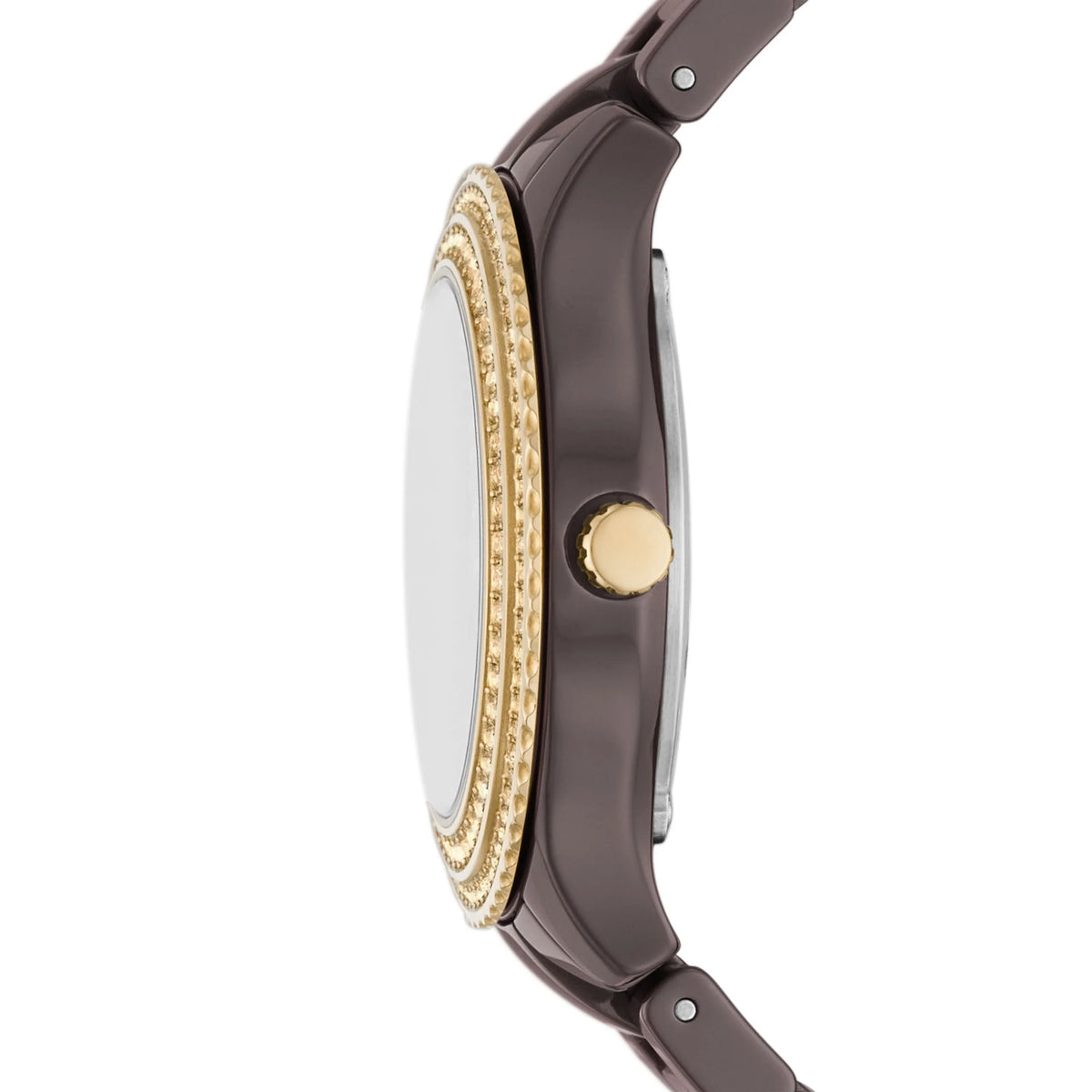 Brown Ceramic Three-Hand Stella Date Watch