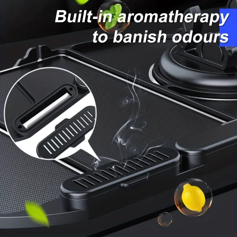 Car - Anti-Slip Dashboard Organizer with 4-in-1 Multifunctional Phone Convenient Sticky Holder and and Mat Non-Slip