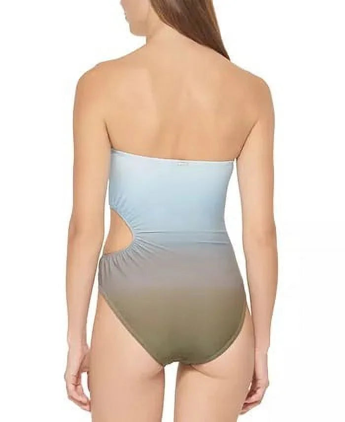 SPLASH OMBRE MOSS Bandeau US One-Piece Cutout 12 Swimsuit, DKNY