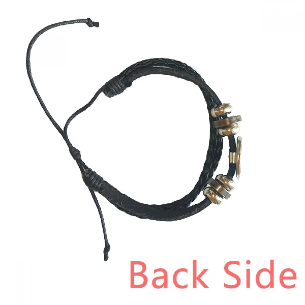 Bracelet Leather Corselet Chevalier Woven Wristband Braided Rope Animation