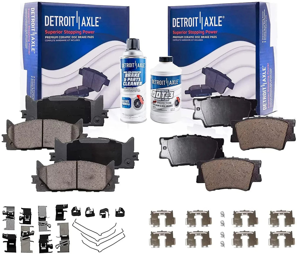 ES350, Brake 2012 for 2016 Rear & 2017 Brake 4 2011 2013 ES300h, Axle Avalon Ceramic - Pads Camry Pads Lexus Replacement 07-17 2009 08-18 2014 2008 07-18 Front 2010 Detroit 2015