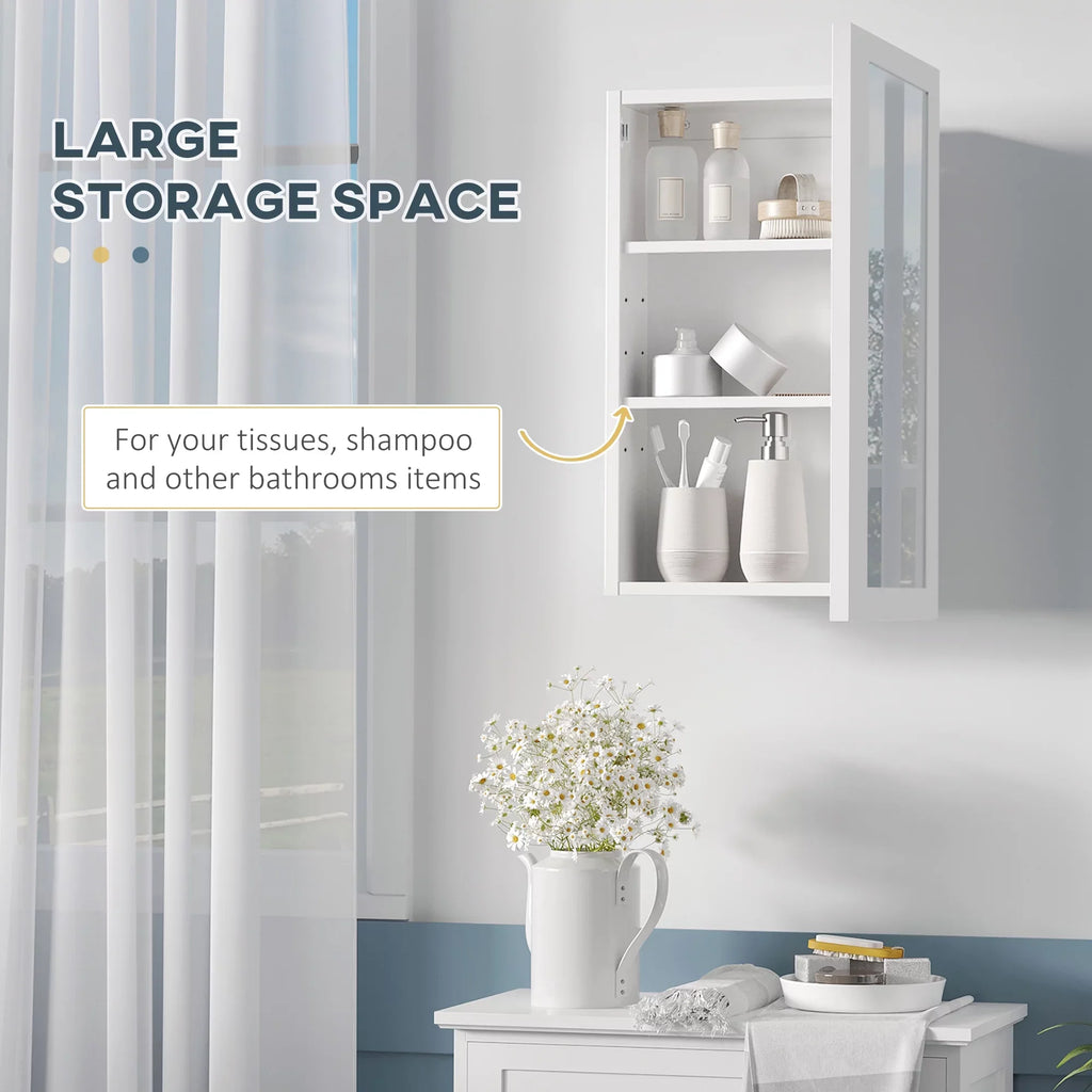 Cabinet, Mounted Wall Cabinet, White kleankin Bathroom Mirror Medicine