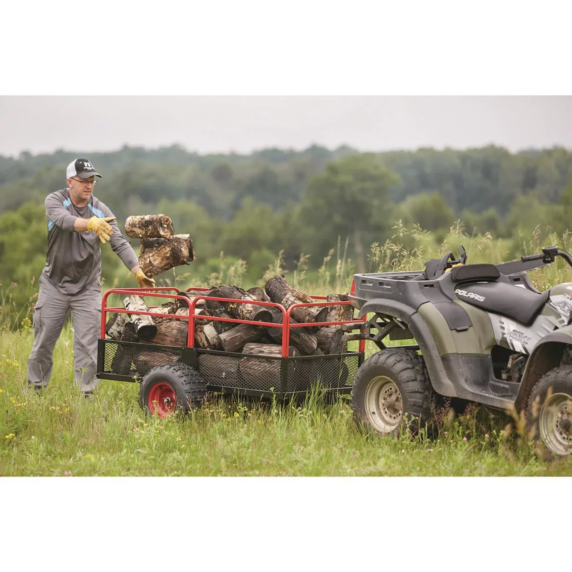 Trailer, with Heavy Gear Duty Carrier ATV Wheels, Carts Guide Utility Cargo