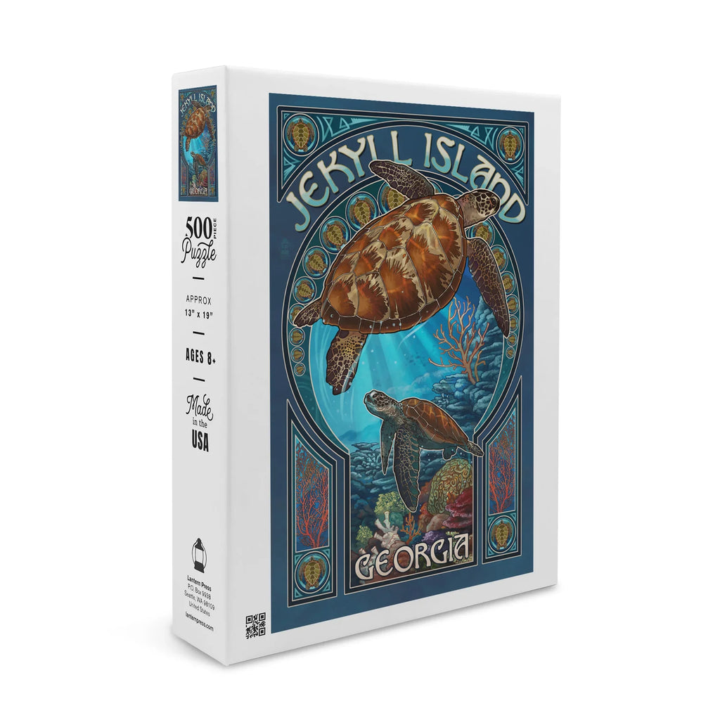 Made and Nouveau Jigsaw Georgia, USA) Art inches, Premium Piece Adults 500 Turtle Family, Sea Island, Jekyll (19x27 in Puzzle for