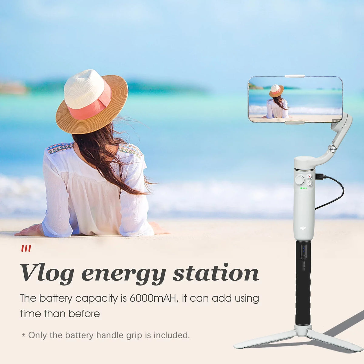 ON for PALM FIMI Handle Charging Port Walmeck with Battery Replacement 9 Multifunctional Action FIMI Screw Action 2 6000mAh 10 Large PALM Bank 2 OSMO Inch 1/4 USB Grip hero Capacity Power 8 GoPro
