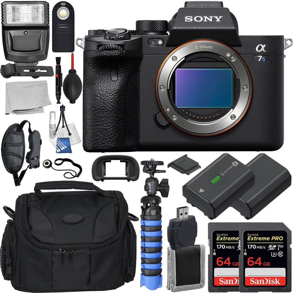 Memory Bag Replacement Resistant Battery, Cards, with More Mirrorless Loaded SanDisk Bundle 64GB Alpha Camera - PRO Gadget & Accessory Only) 2x III a7S Includes: Extreme liquid (Body Digital
