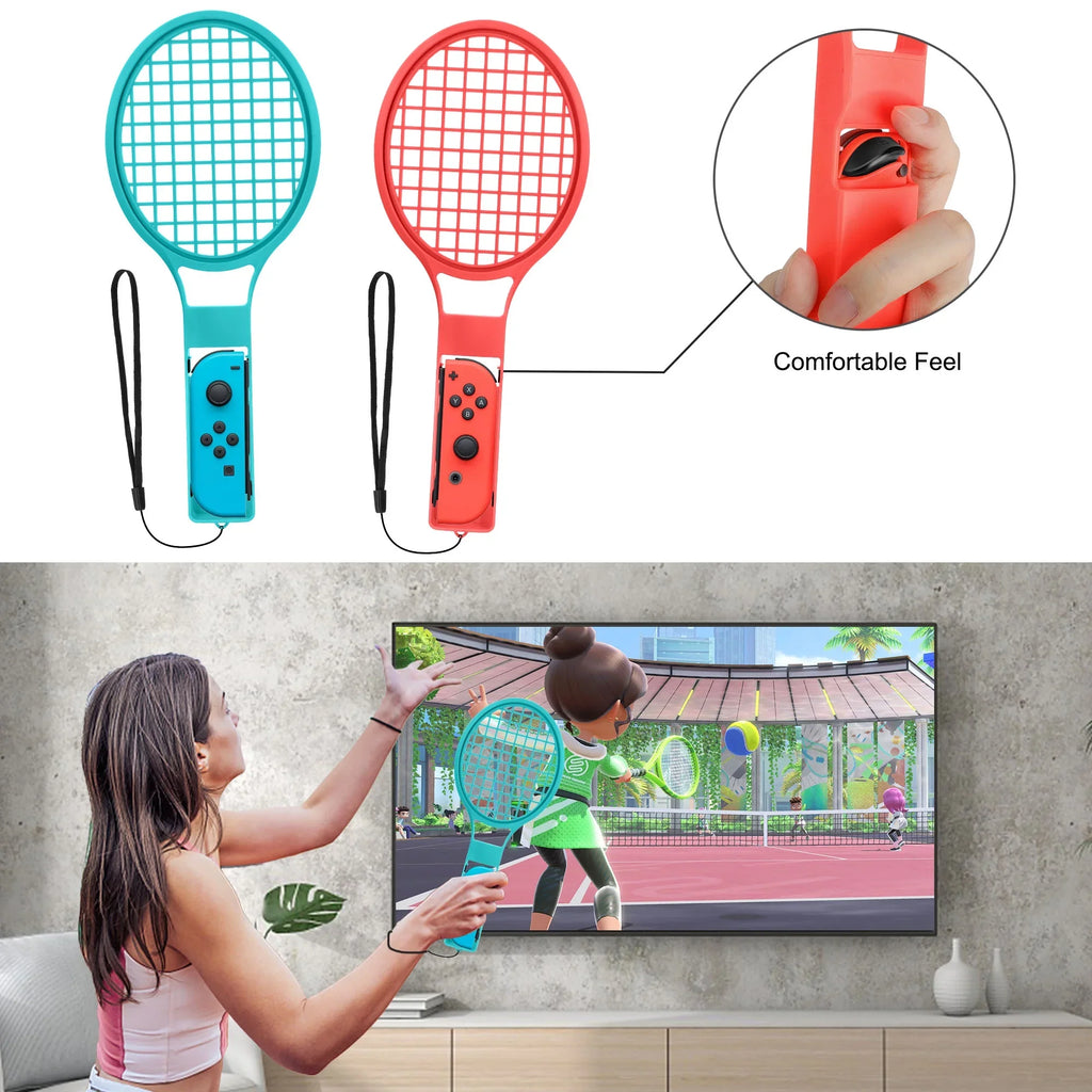 10-in-1 Games Swords, Kit Strap Bowling Switch/OLED, Family Accessories Clubs for Leg/Wrist Grip, Switch Nintendo Sports Grip, TSV Golf Racket, Accessories Tennis Kit with