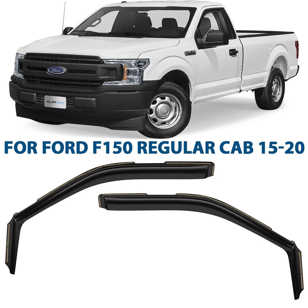 Vent Window for Rain F150 Truck 2 2015-2020 Original Accessories, Deflector, Regular Visors, Guards Window Durable pcs- Smoke in-Channel Deflectors, Vent CLIM ART Dark 315008LP Cab, Incredibly