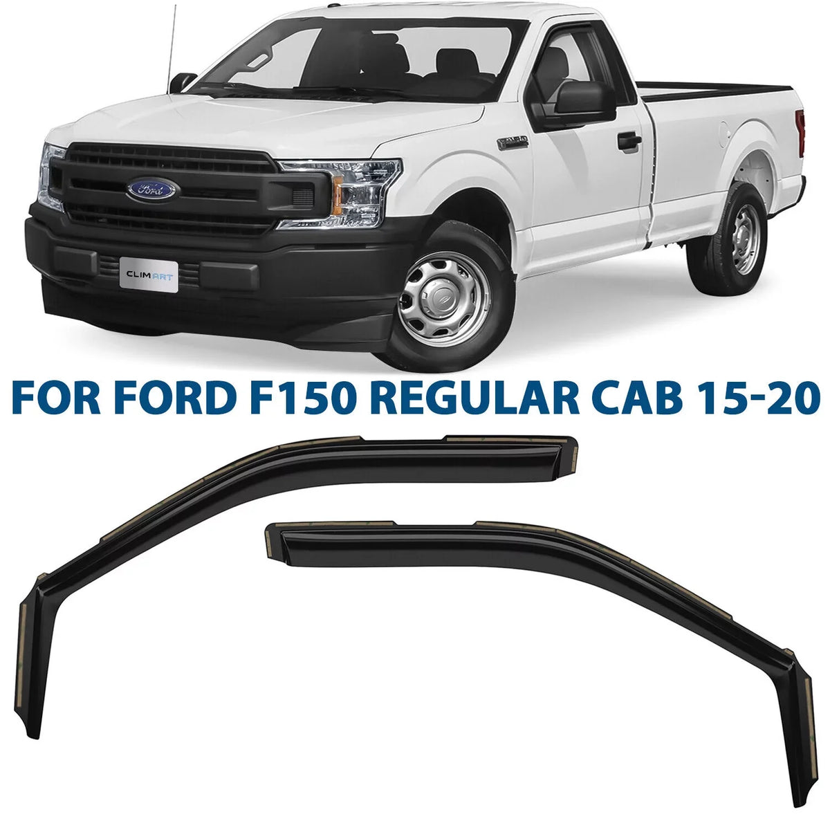 Vent Window for Rain F150 Truck 2 2015-2020 Original Accessories, Deflector, Regular Visors, Guards Window Durable pcs- Smoke in-Channel Deflectors, Vent CLIM ART Dark 315008LP Cab, Incredibly