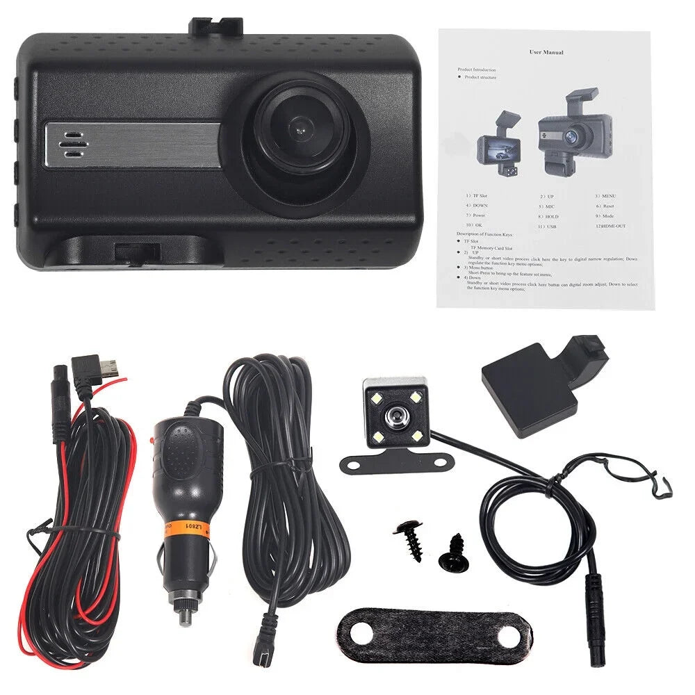 Car DVR Recorder: 1080P Front Camera G and Dual Rear Sensor Lens JahyShow with Dash Cam