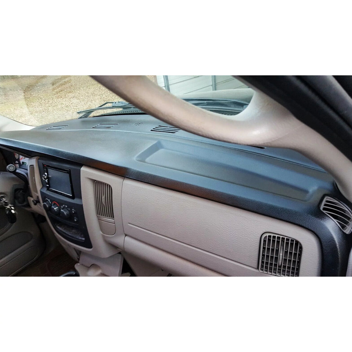 2003 Kojem Cap Ram 2500 Dodge for Molded Black Cover Overlay Skin 3500 Pad Dash 2004 1500 Cover 2002 2005 Protector Board Dashboard