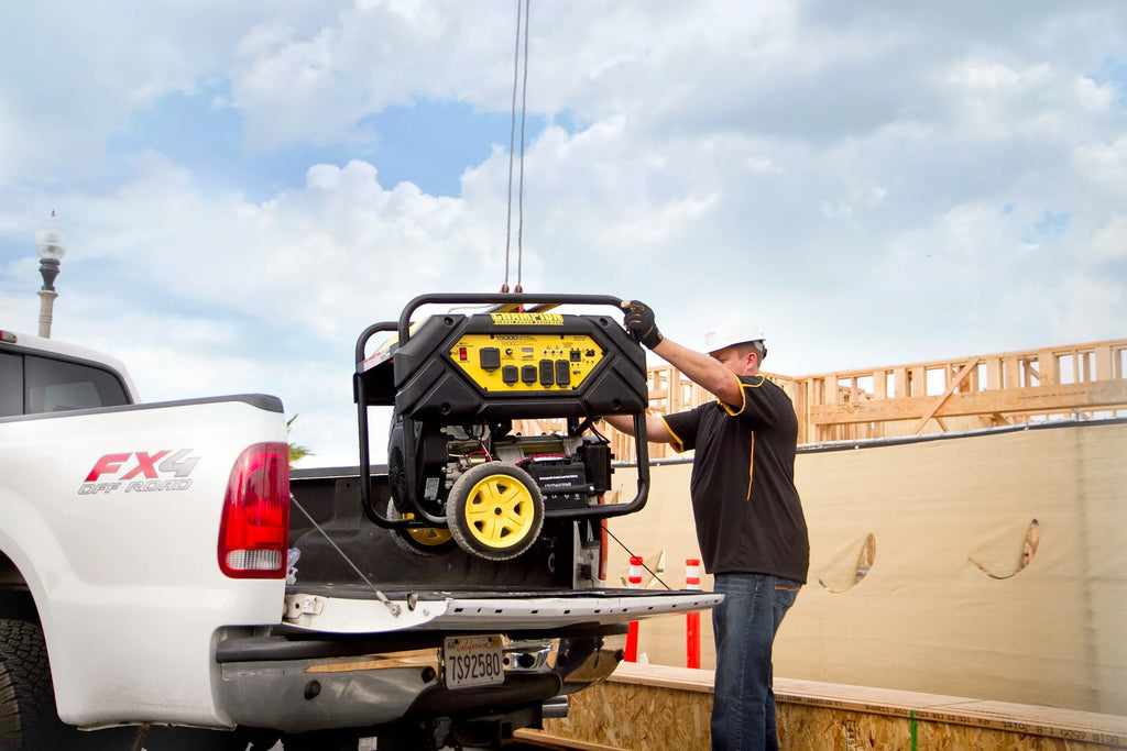 and 15,000/12,000 Lift Watts Generator Electric Power Hook with Champion Portable Equipment Start