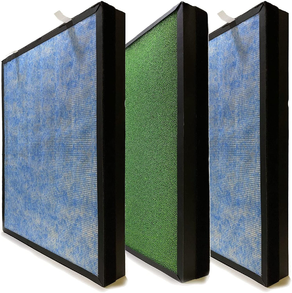 Smart with HSP002 Carbon 3 Purifier, Nispira Replacement 4-in-1 Compatible Filter HEPA Activated 2.0 Packs True Air