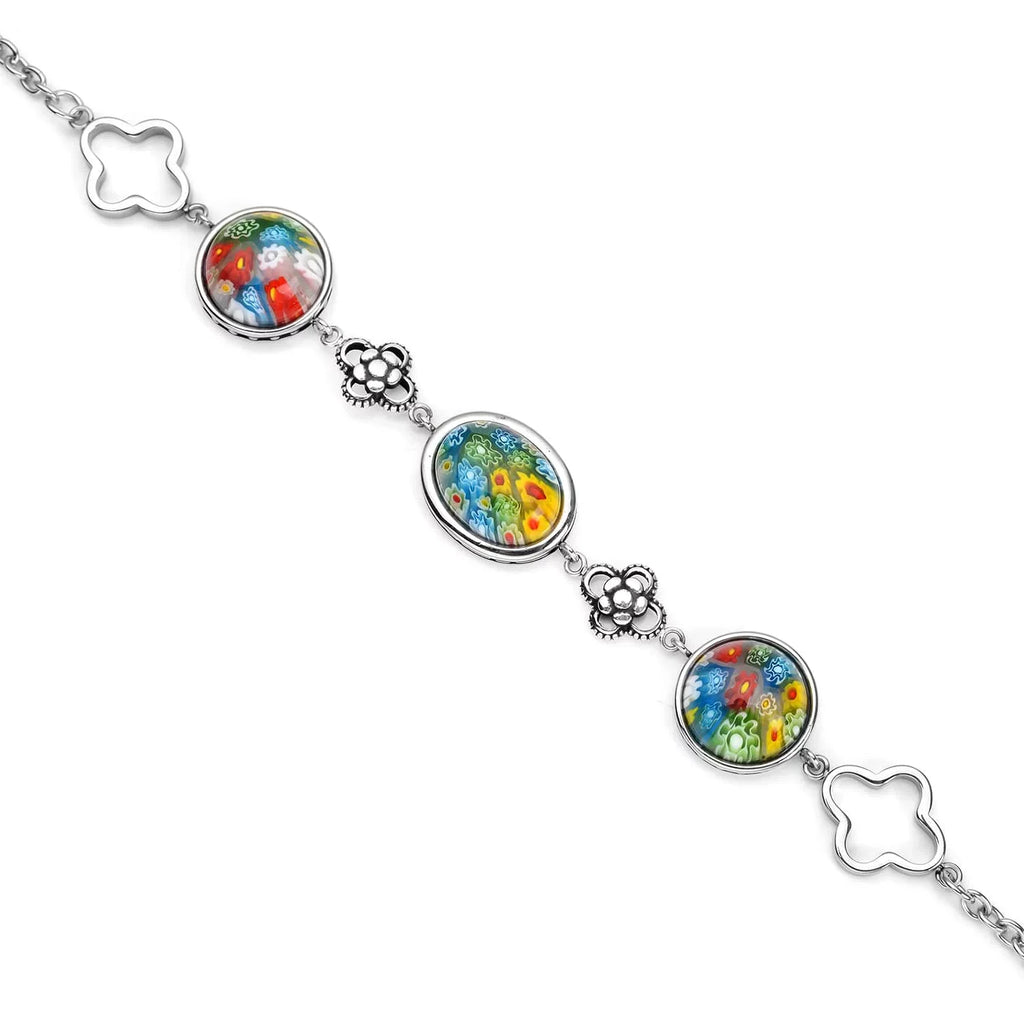 for Oval Stainless Costume Gifts Mothers Fashion Mom Birthday Day Jewelry Glass Unique Stylish for Bracelet Women dimension Shop Steel LC 6.75"