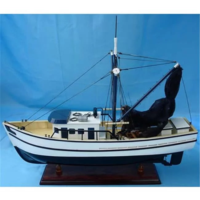 Boat Wood Boat Old x Handicrafts Modern Shrimp 19in. x Model - 5in. Natural 25in.