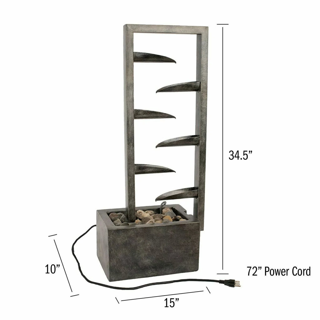 Inch Zen Metal Concrete Backyard 34 Waterfall exterior Fountain Oasis