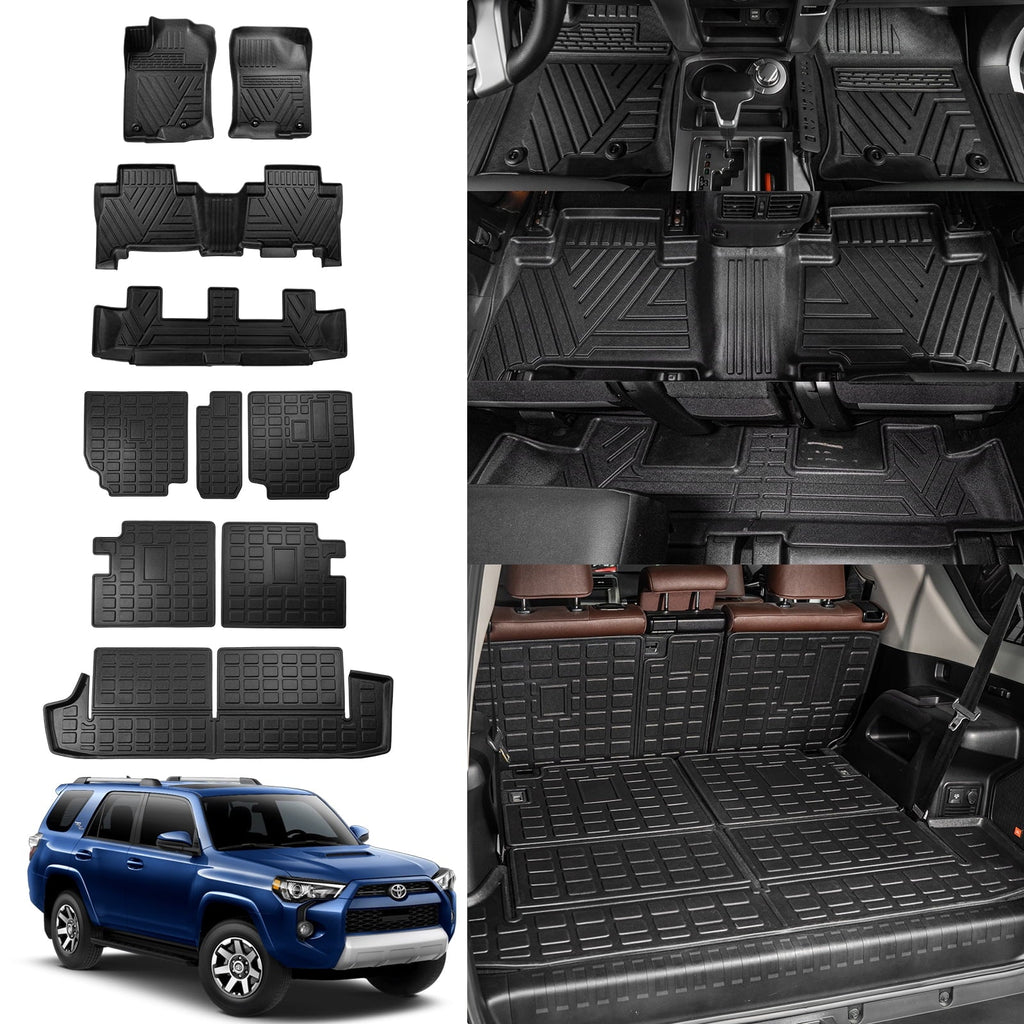 Cargo 4Runner Accessories 7 Floor Cargo Trunk 2013-2023 Mats Mat Seats Mat Liner Fit