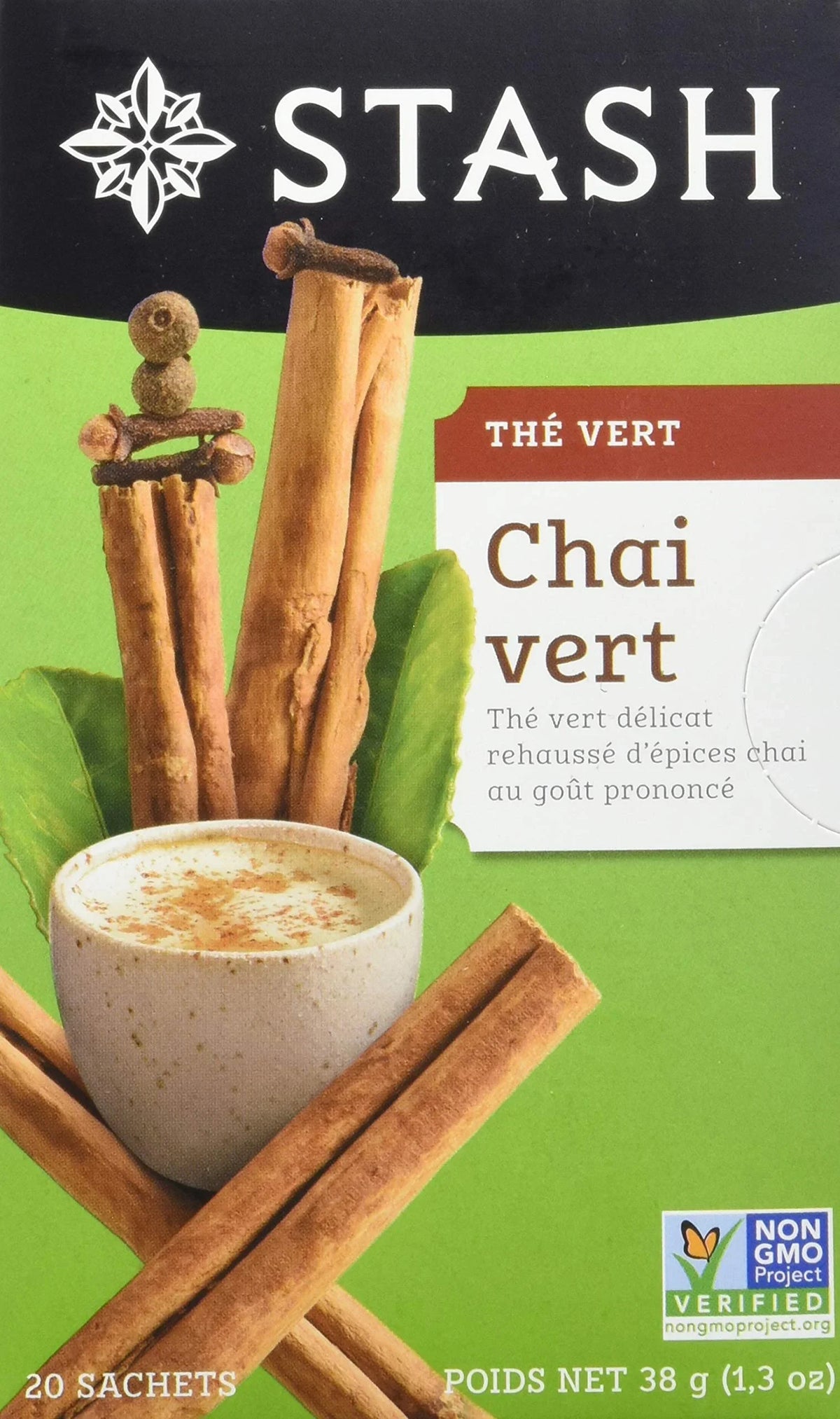 '- Stash Non-GMO No (Pack Verified Caffeinated, with of Premium Tea 120 Chai - 6) Total Artificial Project 20 Count Green Bags Tea Tea Ingredients,