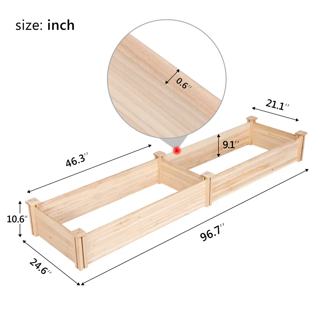 Patio Planter Alden Design Yard for Raised Bed Garden Box Greenhouse Wooden