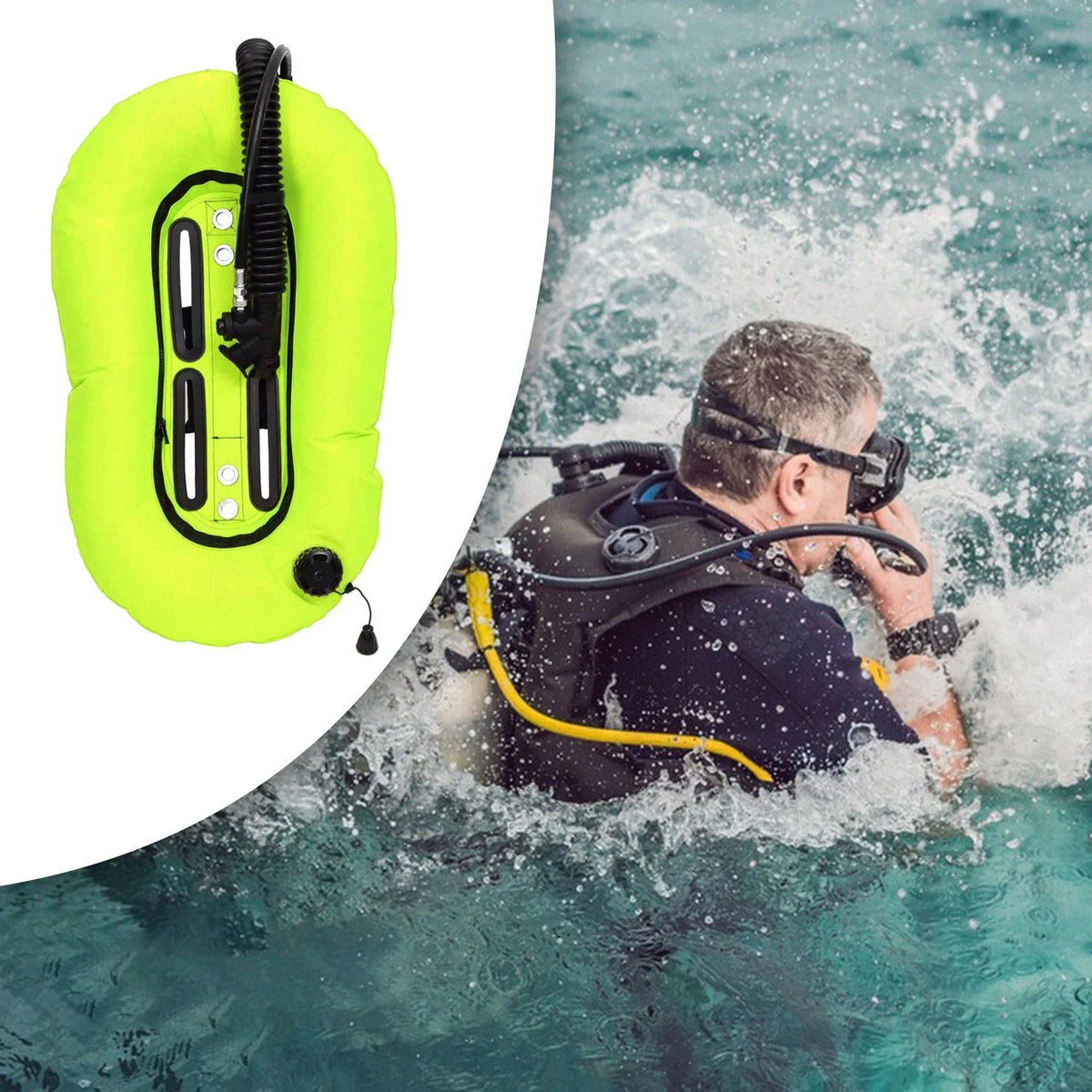 Tank,BCD Donut Yellow Scuba Buoyancy Diving Set Use,Durability Scuba funtasica for Diving Adult BCD Compensator,Easy Snorkeling to Wing Single