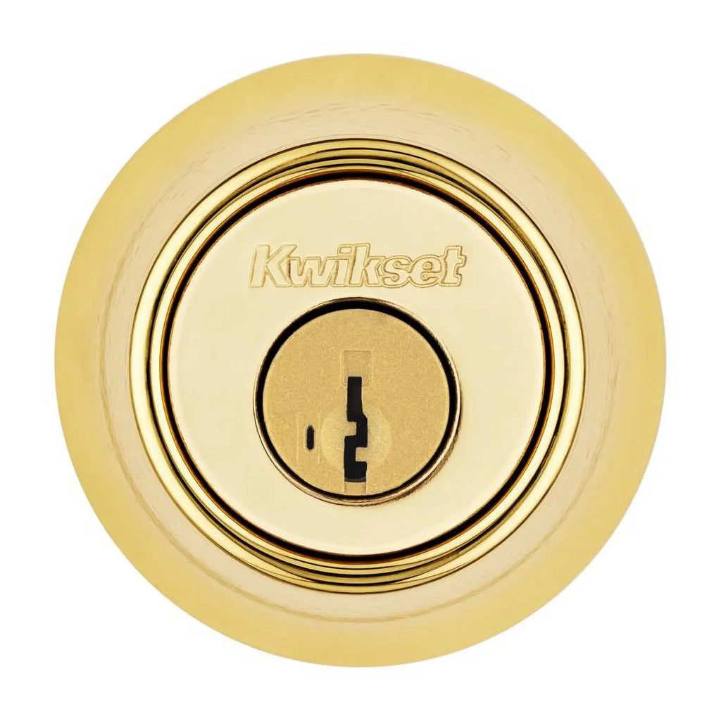 Quantity 1 CP Brass 3 K6 Polished Kwikset Deadbolt, SMT RCS 660 Security RCAL - Single-Cylinder