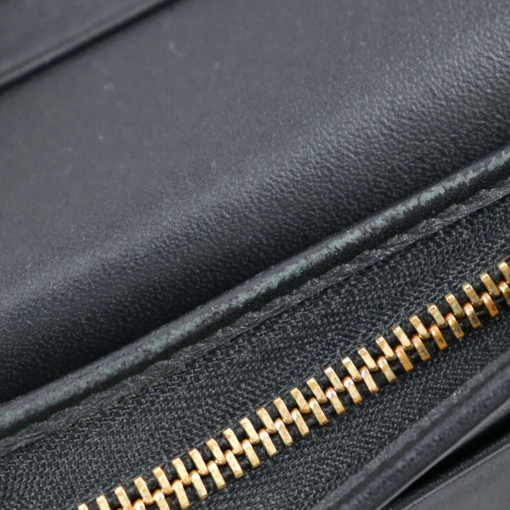 GG Pre-Owned Black 508757 Supreme (Good) Bee Compact BEE Gold Leather Canvas Beige Brown Bifold Wallet