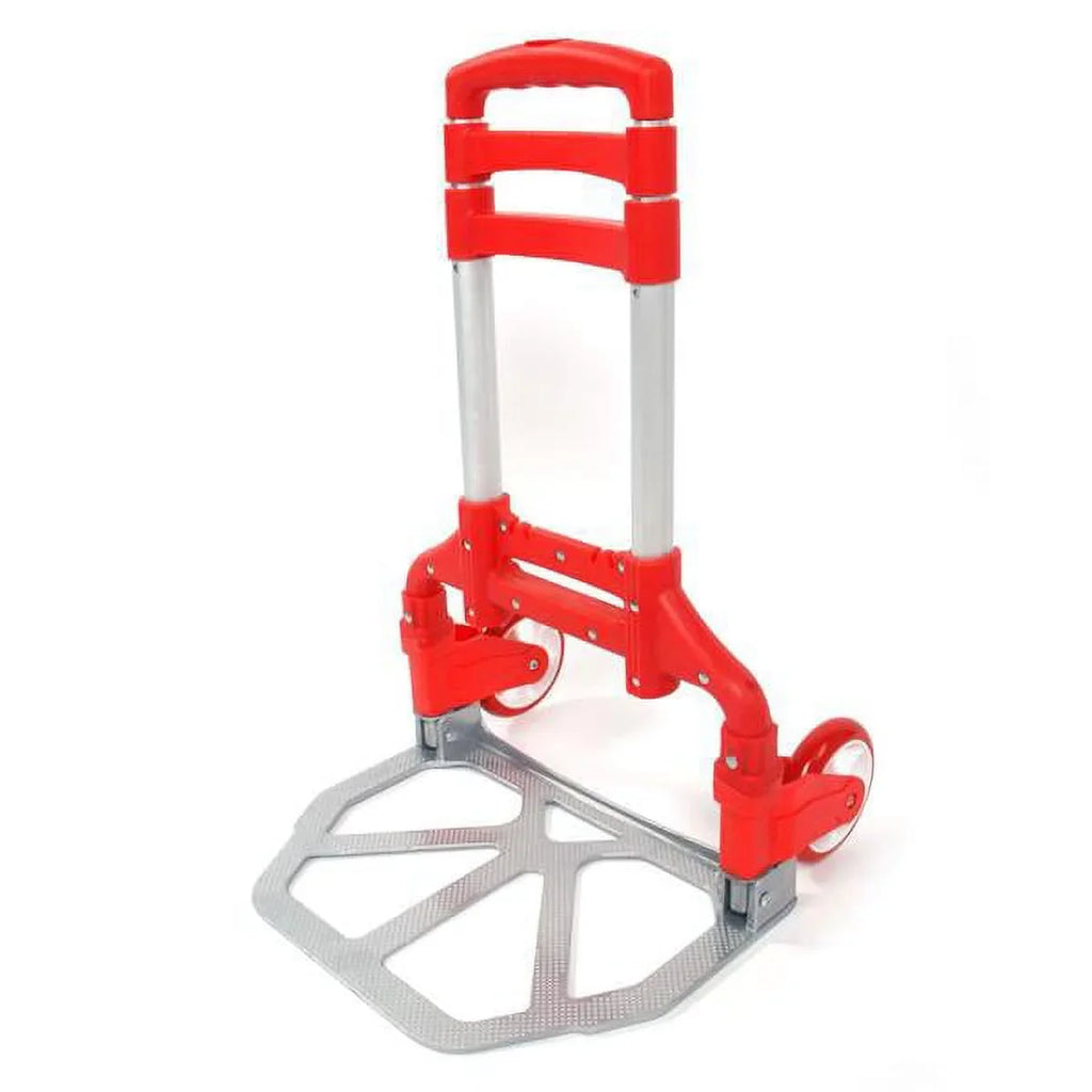 Hand Cart Portable Trolley Aluminium Dolly Collapsible Truck Folding Luggage Red Push