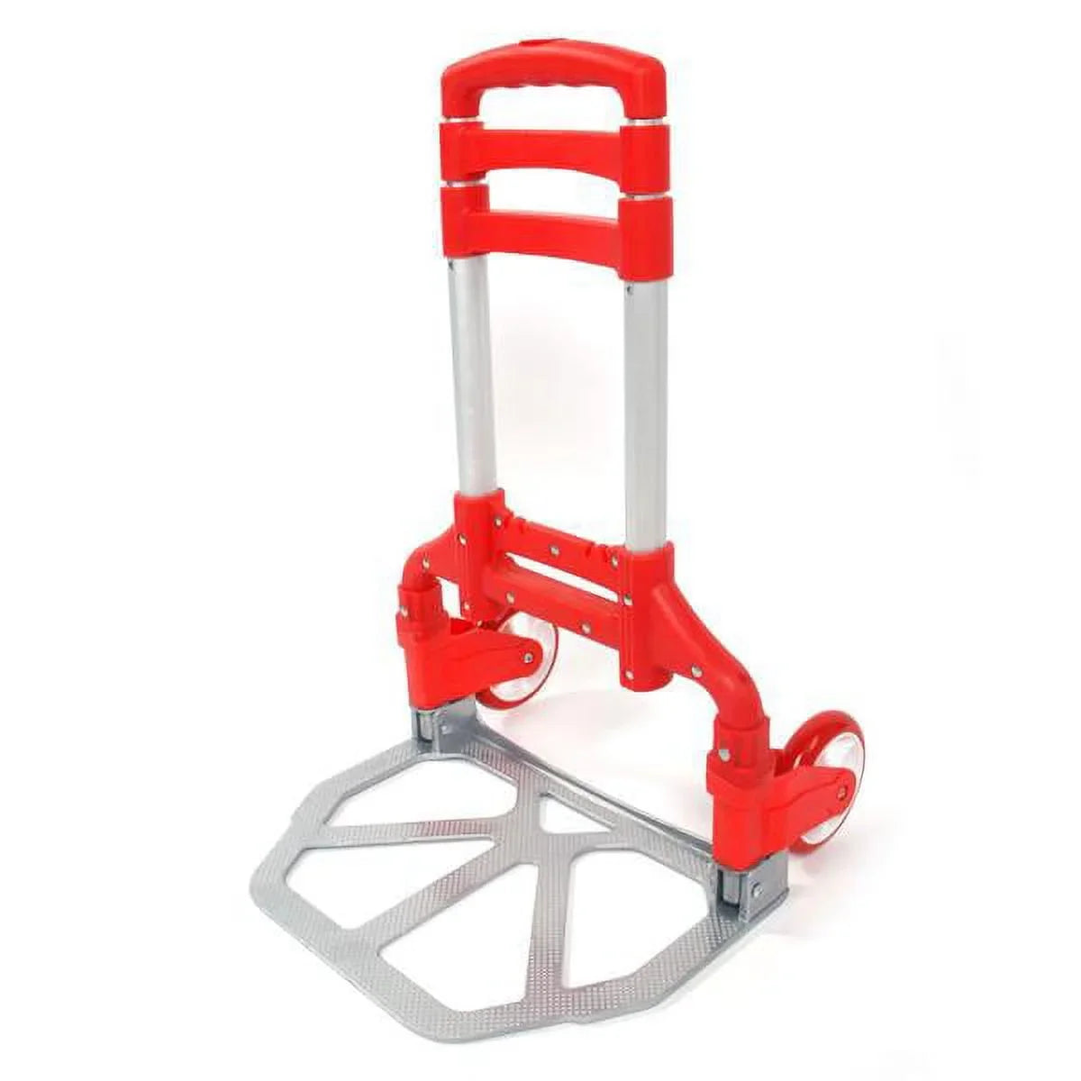 Hand Cart Portable Trolley Aluminium Dolly Collapsible Truck Folding Luggage Red Push