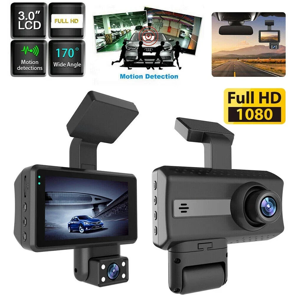 Car DVR Recorder: 1080P Front Camera G and Dual Rear Sensor Lens JahyShow with Dash Cam