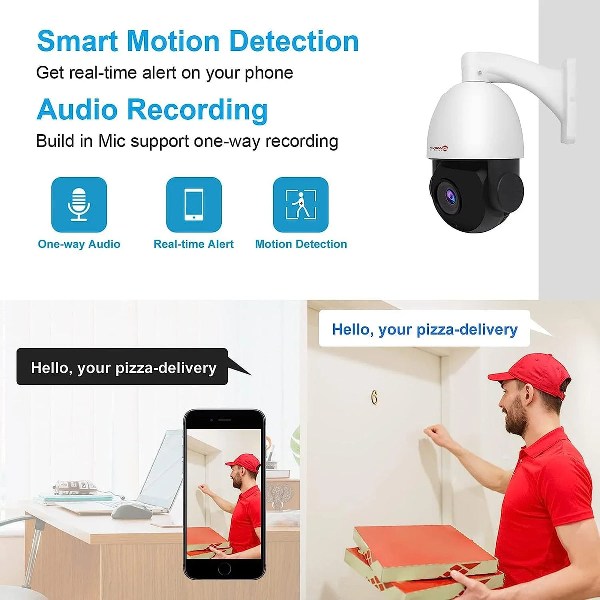 IP66 Vehicle IR Security 6MP Camera Indoor 20X Mic/Audio, Person 90°, Waterproof exterior Metal, Vision, Anpviz Pan with 360°/Tilt PTZ Detection, IP Zoom, Camera Surveillance PoE Optical IP Night PTZ