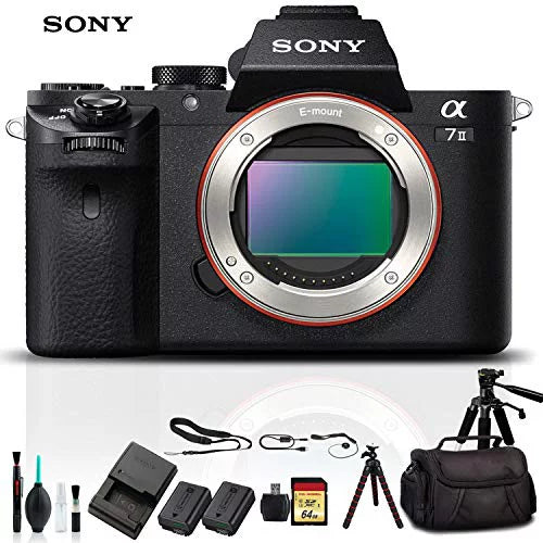 Bag, Memory II Card Mirrorless a7 Alpha Battery, Soft Tripod, Accessories Camera Plus Essential Card, ILCE7M2/B Reader , 64GB Additional With