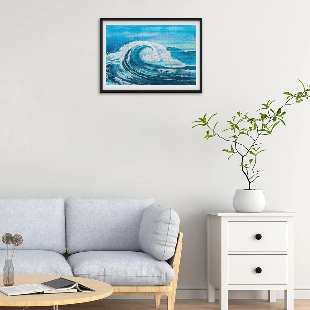 to Reduce Sea Colored Cooperation,for Waves Irregular 1000 SKYSONIC Time a on Printed Difficulty, Pcs and Adults a Puzzle of (5) with in Box, Letters Back of Kids(20.5x14.9In) Happy