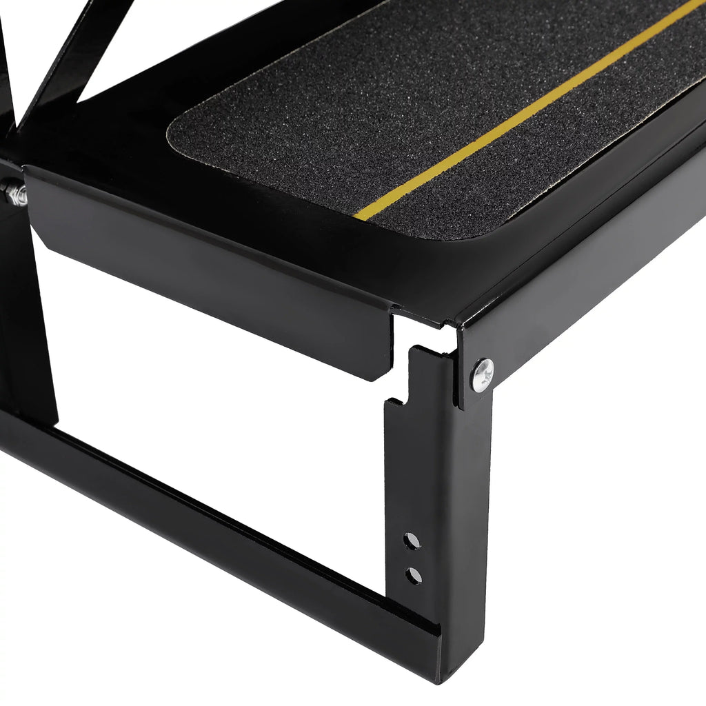 Rail W/ Hand-railing Steps for Trailer HECASA Steel Camper Armrest 3 Side Travel Load Trailer Stairs Universal RV Hand