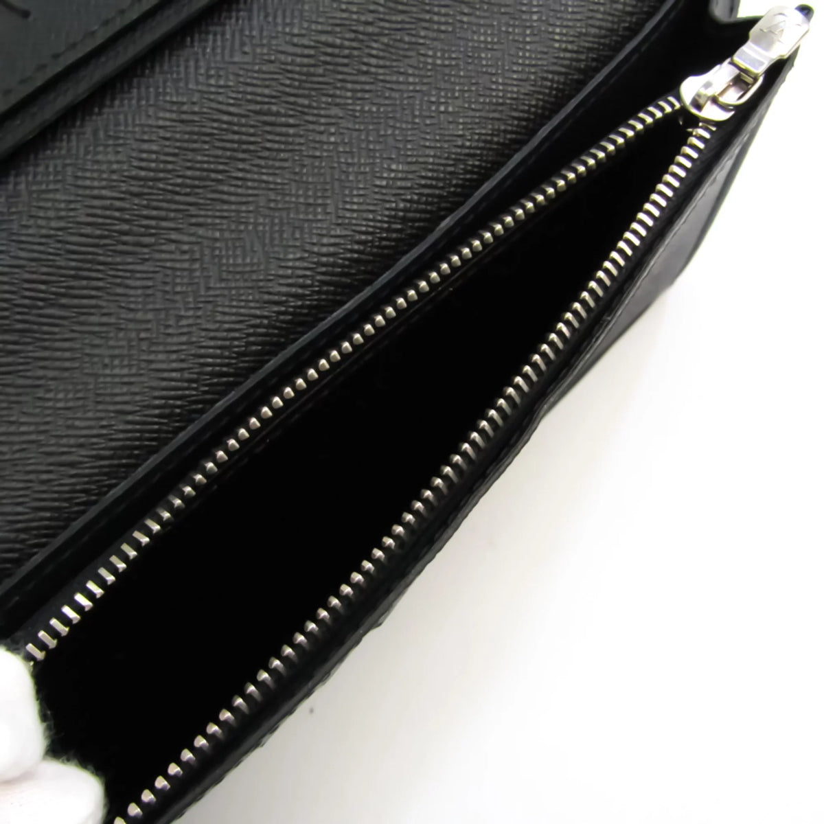 Men's (bi-fold) Wallet Epi Portefeuille Long Brazza Leather Noir M60622 (Good) Epi Pre-Owned