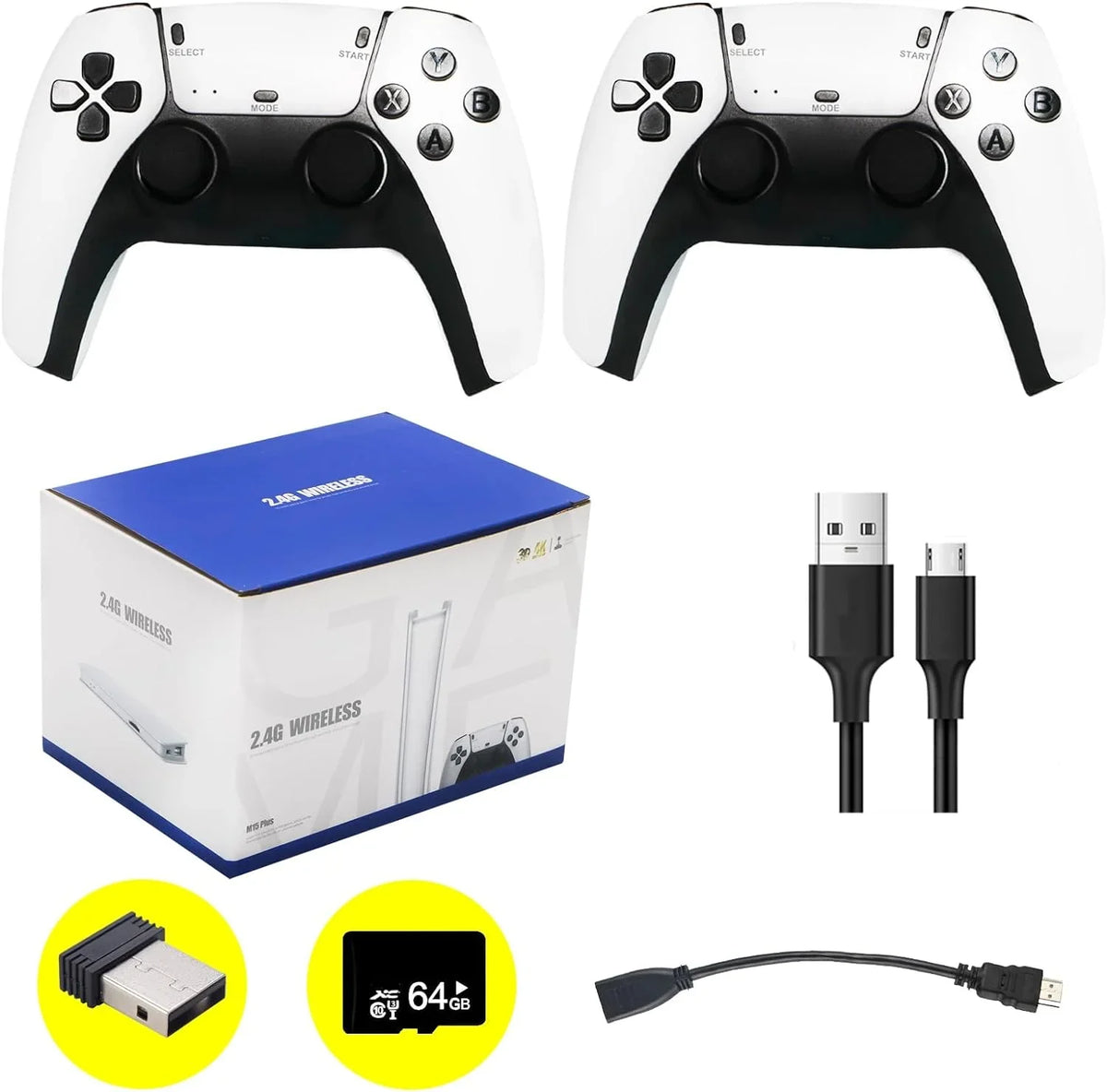 HD with TV Controllers 4K and Wireless High 2.4G Retro Video Games,23 Plug 20000+ for Wireless Dual Game Stick in Built Emulators, Game Play Classic Definition Console, Output