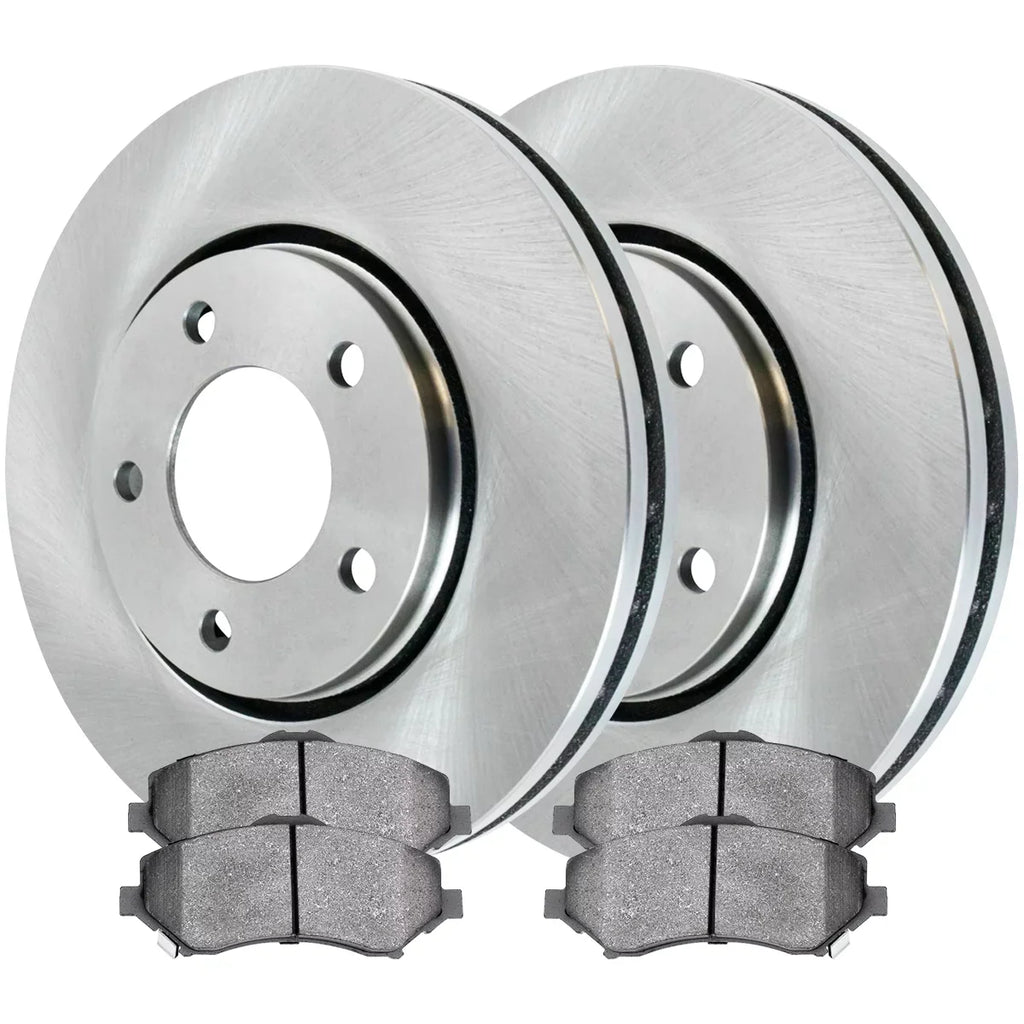 AutoShack Brake Replacement Rotors and Town Dodge 2008-2016 Journey 2008-2016 Grand Ceramic FWD Driver Caravan AWD and & VW Passenger Side 2009-2011 Country Pads Kit Chrysler Ram Routan Front for C/V